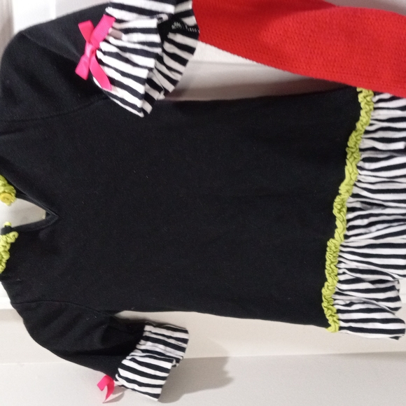 Carters Red Knit Dress and Black Dress Size 2 - Picture 5 of 6